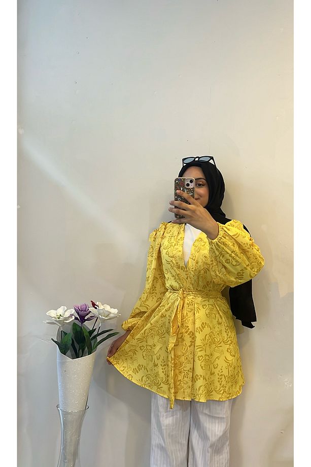 yazlık desenli kimono - 1