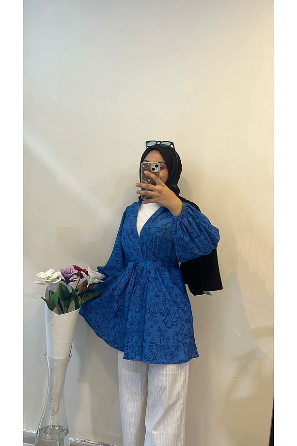 yazlık desenli kimono - 3