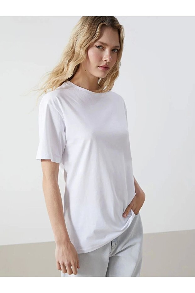 Lcwaikiki White Crew Neck Women's T-Shirt