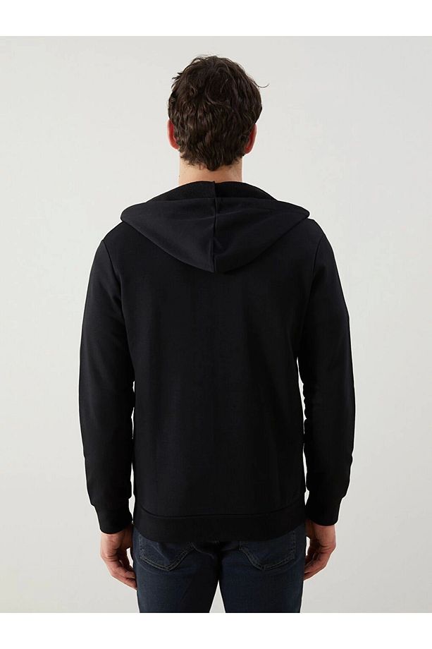 LCWAIKIKI Kapüşonlu Uzun Kollu Erkek Fermuarlı Sweatshirt - 4