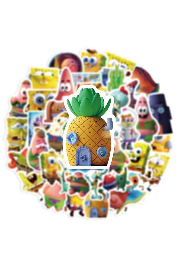 SüngerBob KareŞort Defter Suluk Laptop Notebook Tablet Telefon Kılıf Sticker Seti - 6