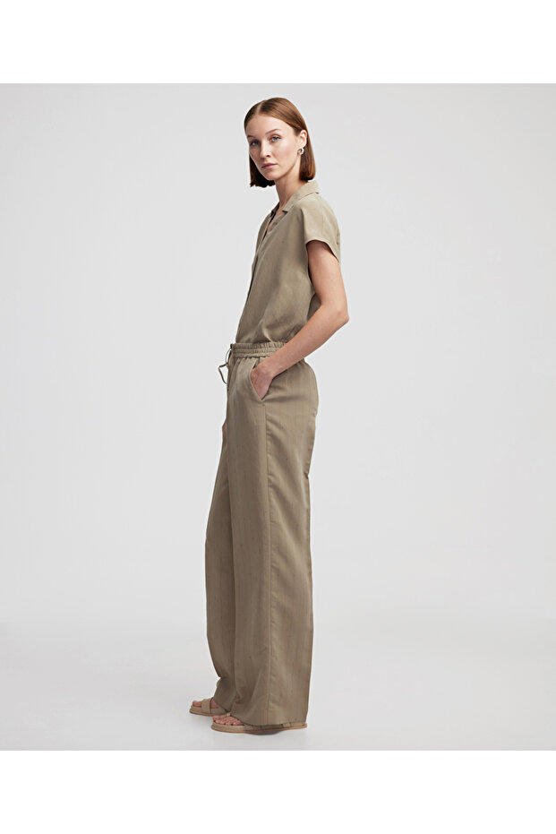 Ütü izli elastik bel pantolon - 5