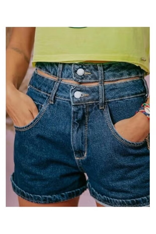 شورت أزرق داكن - 1