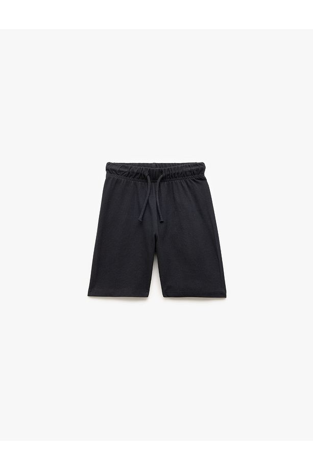 Pamuklu Beli Bağcıklı Basic Şort - 1