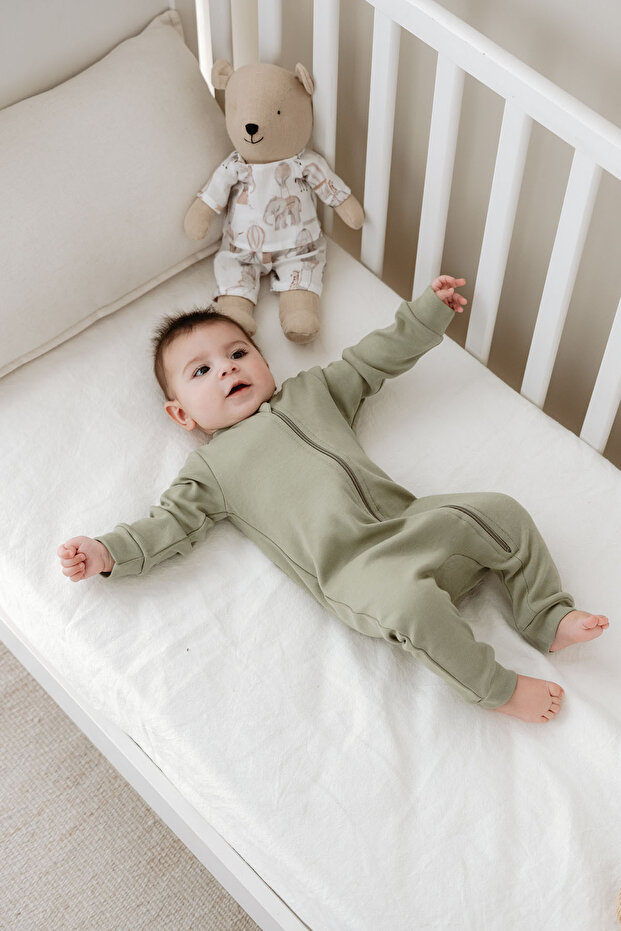 0.3 Tog Zippered Jumpsuit Without Booties - Pureline Series - Khaki