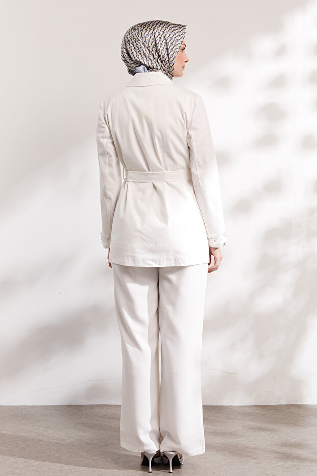 Kurdeleli Kuşaklı Ceket - 7