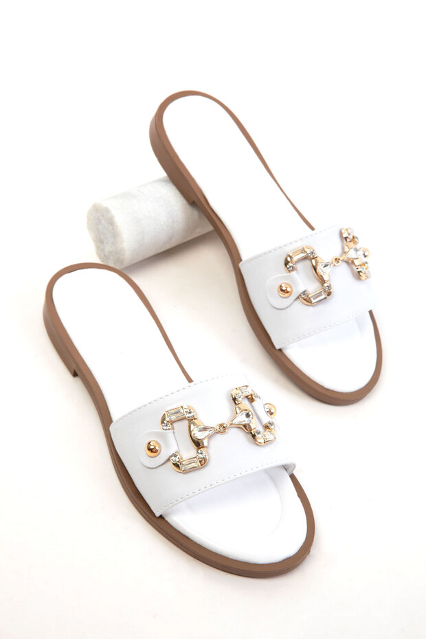 Weiße Damenhausschuhe 20715 - 3