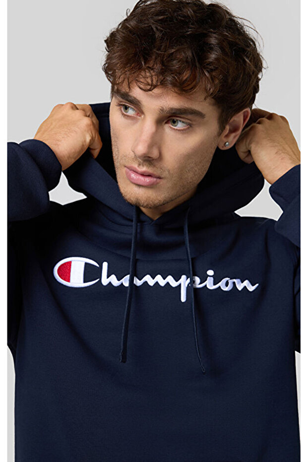 Script Shop Hooded Sweatshirt Lacivert Erkek Kapüşonlu Sweatshirt-220253-BS501 - 6