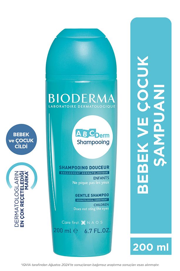 ABCDerm Gentle Shampoo Bebek ve Çocuklar için Tuzsuz ve Sülfatsız Göz Yakmayan Saç Şampuanı 200 ml - 1