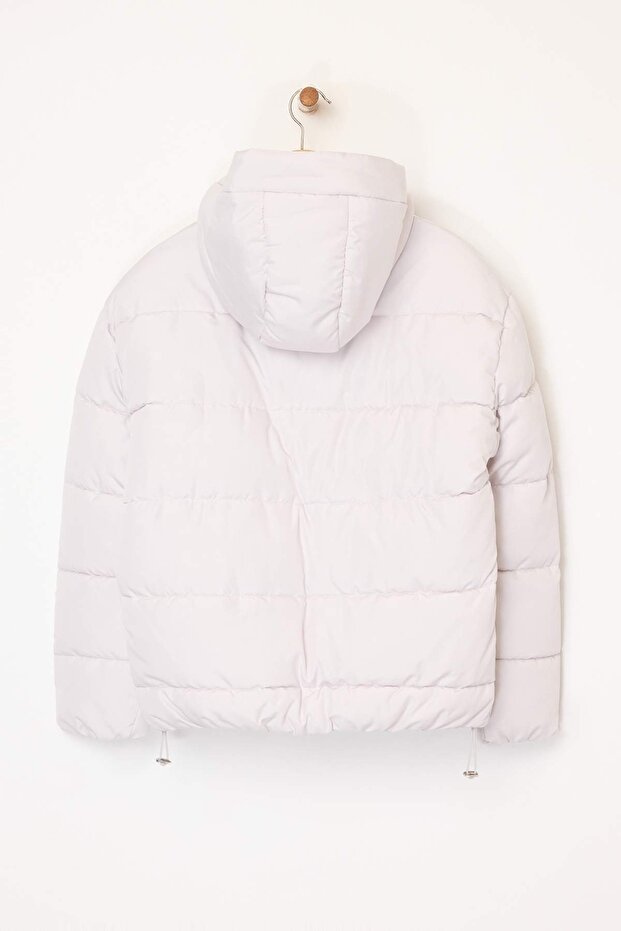 Сиво пухено яке с качулка, модел Rugular, водоотблъскващо TWOAW26MO00090 - 12