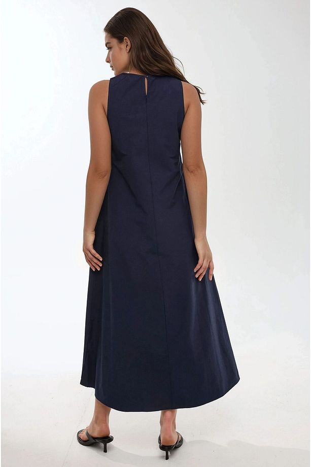 Mixray Collection Bisiklet yaka, kolsuz A-Form Maxi Elbise - 4