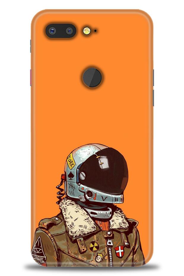 General Mobile Gm 9 Pro Case Hd Printed Case - Orange Astronaut + Full Screen Protector