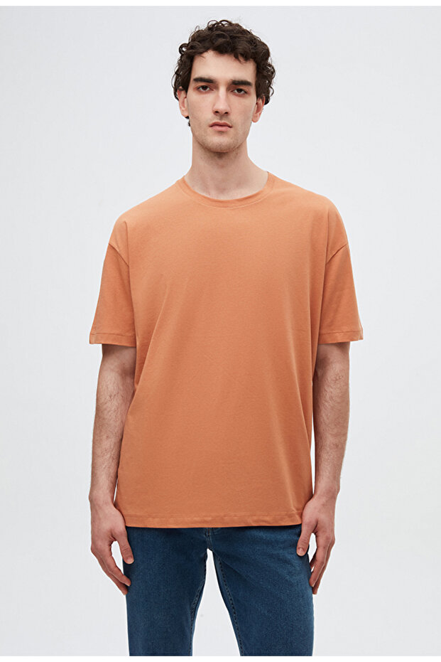 Ds Damat Oversize Cinnamon Crew Neck 100% Cotton T-Shirt
