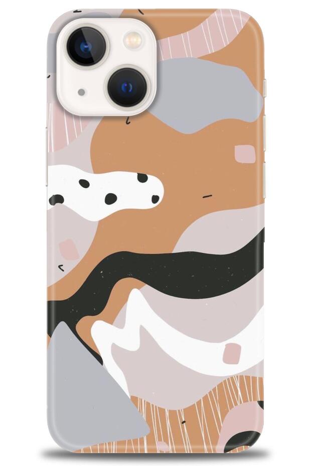 iPhone 14 Plus Case Hd Printed Case - Brown White - Mrc