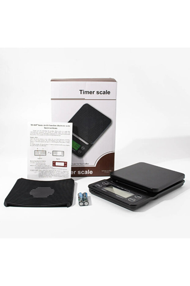 ميزان قهوة رقمي مع مؤقت - تصميم ( 1 ) - أسود - 4