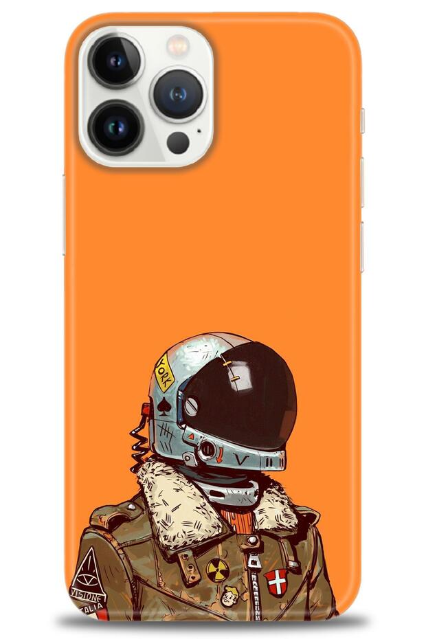 iPhone 15 Pro Max Case Hd Printed Case - Orange Astronaut - Mrc
