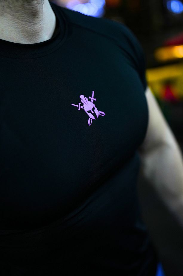 Cooldry Compression Ter Tutmayan Kısa Kol Tişört Pembe Logo – Siyah - 3