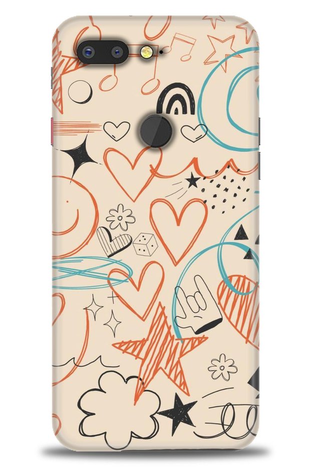 General Mobile Gm 9 Pro Case Hd Printed Case - Sheet Music Orange + Full Screen Protector