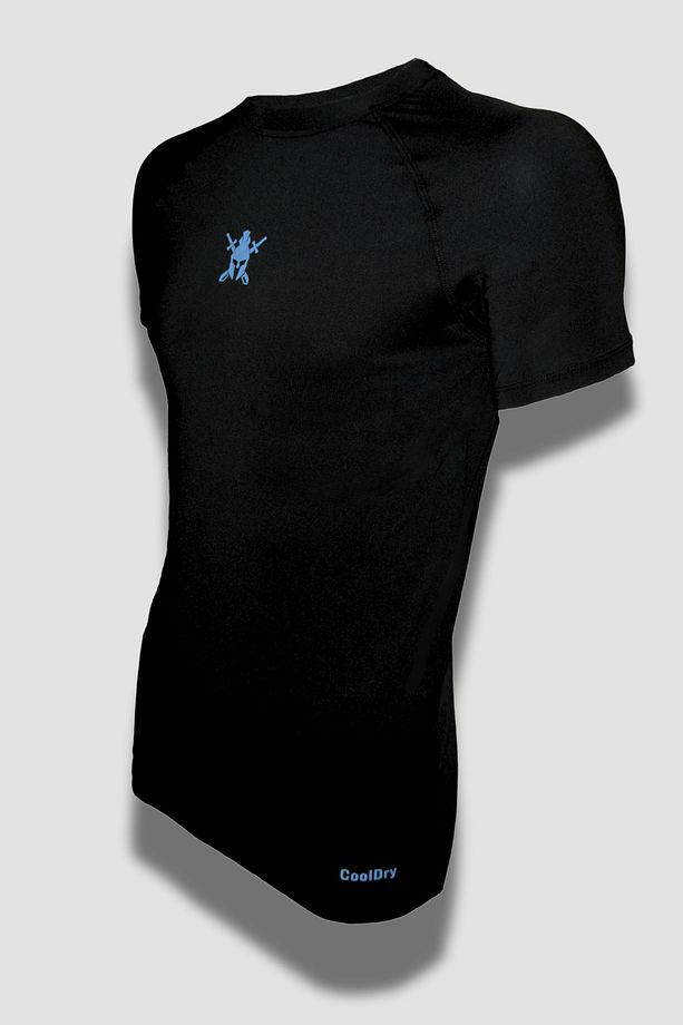 Cooldry Compression Ter Tutmayan Kısa Kol Tişört Mavi Logo – Siyah - 2