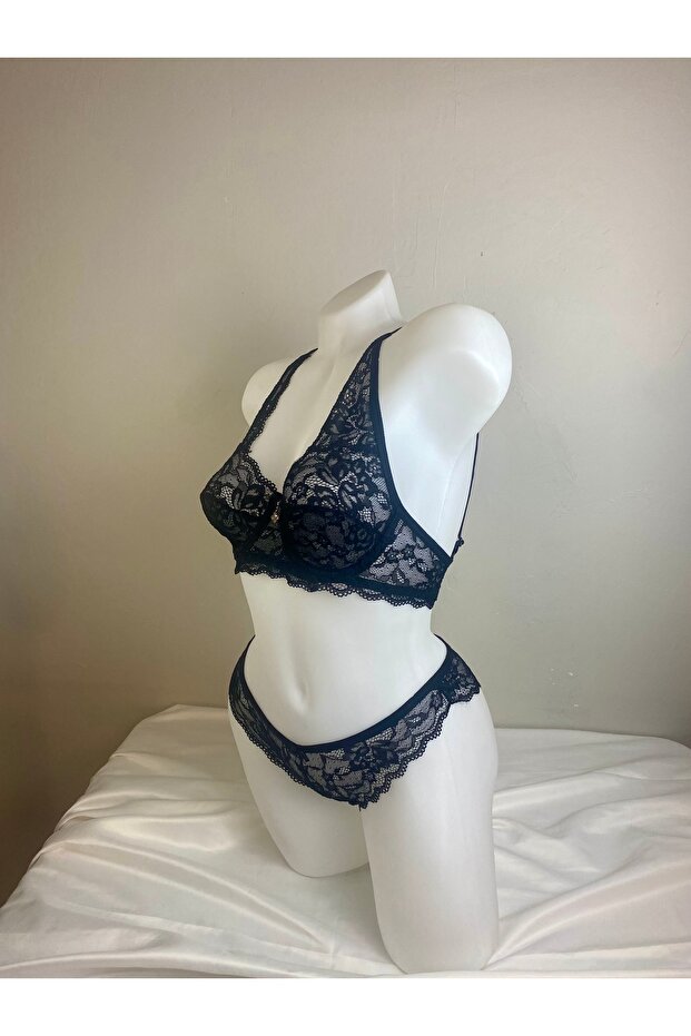 Kadın Siyah Dantelli Bralet Südyen - 4