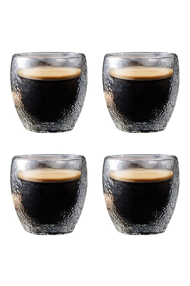 Çift Cidarlı Buzlu Kahve,Latte,Çay Bardağı Seti -250 ML Cam Kupa Seti 4 Adet 2220 - 1