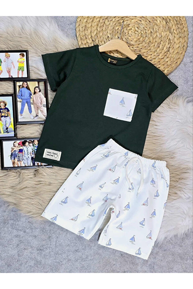 Sailing Patterned Boy's Summer Suit - 2