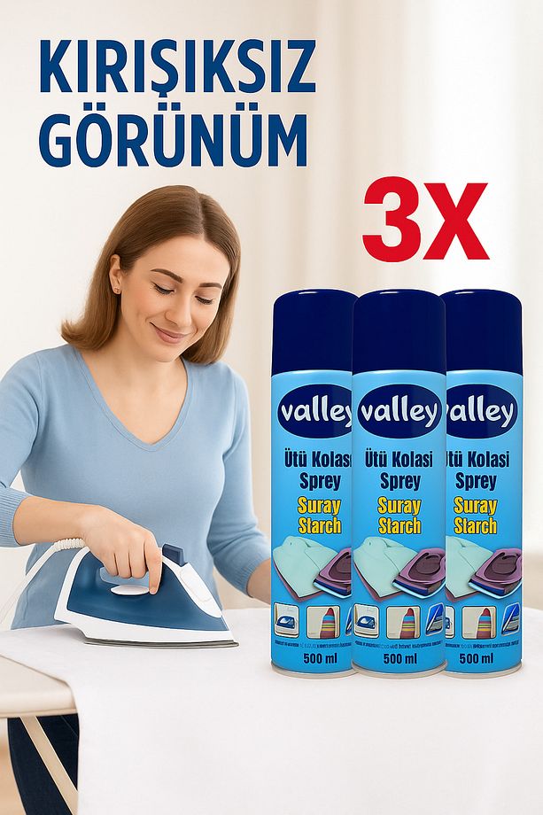ÇAMAŞIR ÜTÜ KOLASI SPREY KIRIŞIK ÖNLEYİCİ 3 ADET (500ML) - 1