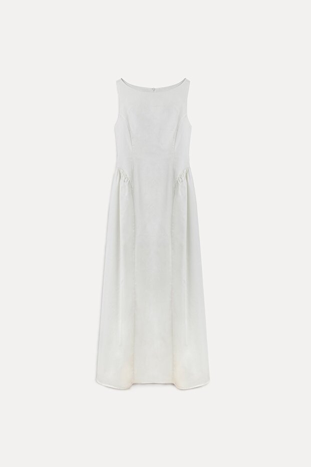 Kayık poplin elbise - 1