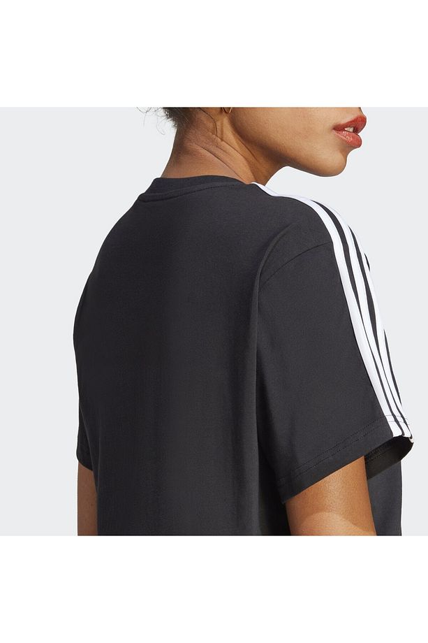 Essentials 3-stripes Single Jersey Crop Üst - 6