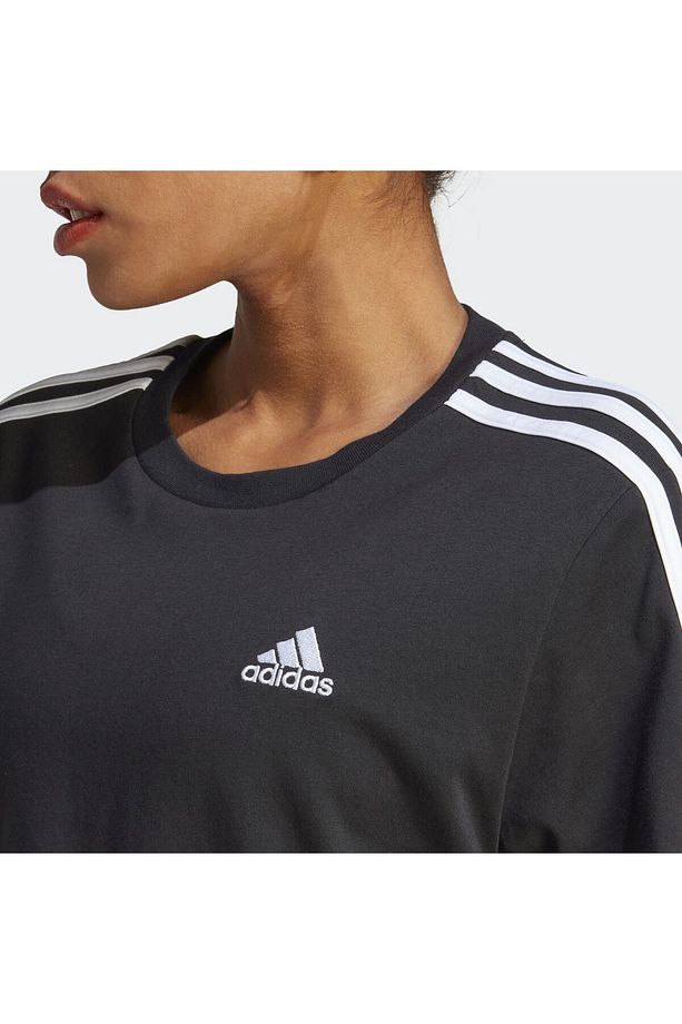 Essentials 3-stripes Single Jersey Crop Üst - 5