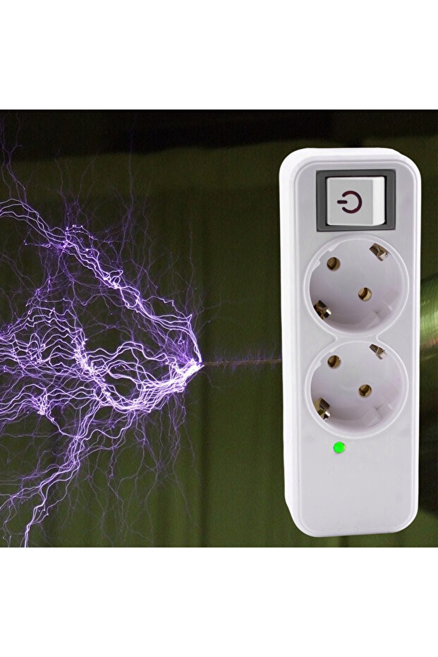 2-Piece Group Socket with Wireless Surge Protection Switched Plug Socket with Golyat Button Grounded Multi Coupler - 6