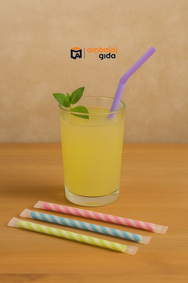 Jelatinli Körüklü Frozen Pipet 24 Cm Buzlu Latte Cola Ice Tea Moca Soğuk Kahve Milkshake - 100 Adet - 1