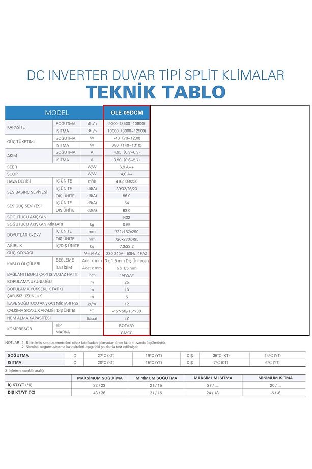 Hıtech Dcm 9000 Btu Duvar Tipi Inverter Split Klima A - 6