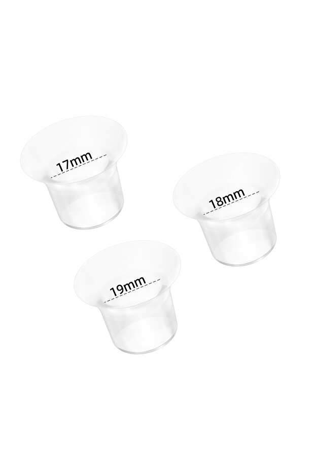 Bebebao Göğüs Pompası Kalkanı Silikon Flanş Küçültücü 17-18-19 Mm 3'lü Set (P1 -EKPRESS MODEL UYUMLU)