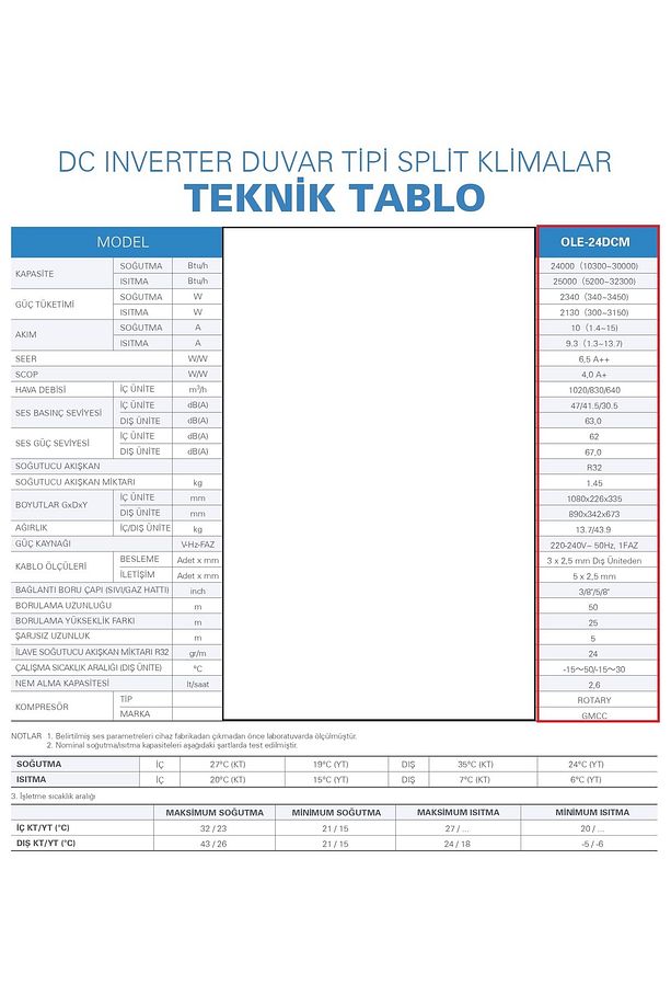 Hıtech Dcm 24000 Btu Duvar Tipi Inverter Split Klima A - 5