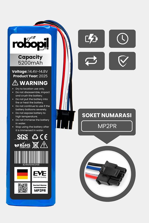 Xiaomi Mi Vacuum Mop Pro2 Plus 3d Pil Batarya Robot Süpürge [standart Kapasite] 5200mah No: Rvs5-wh0 - 5