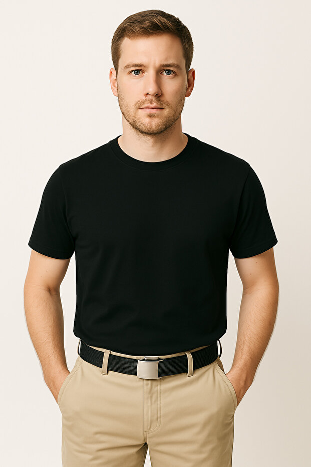 Men's Belt Metal Buckle Pack Tactical Sports Black
