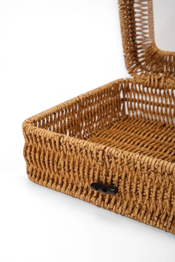 Mathilda - Rattan Kapaklı Saklama Kutusu,Düzenleyici, Organizer, Takı Kutusu - 7