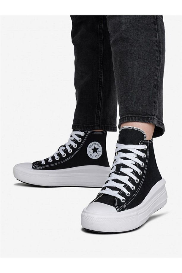 All Star Move Hi Siyah Beyaz Yüksek Taban Spor Ayakkabı 568497c V5 - 3