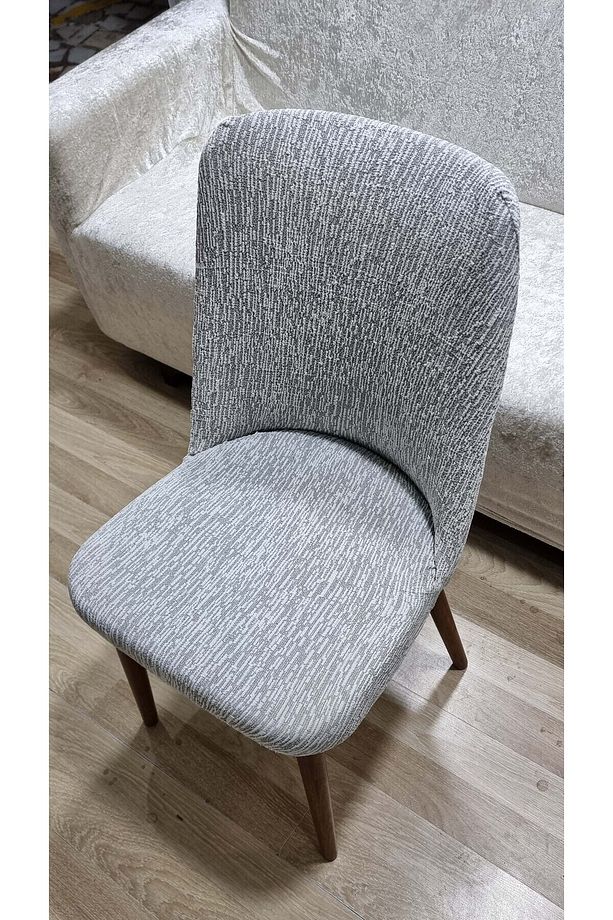 Jakarli Ağaç Desen Yüksek Kaliteli Esnek Lastikli Oval Sandalye Kılıfı 1 Adet - 5