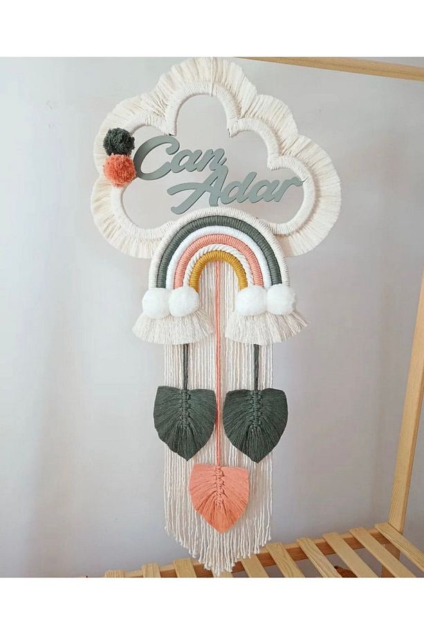 Makrome Bulut Bebek Kapı Süsü - 4