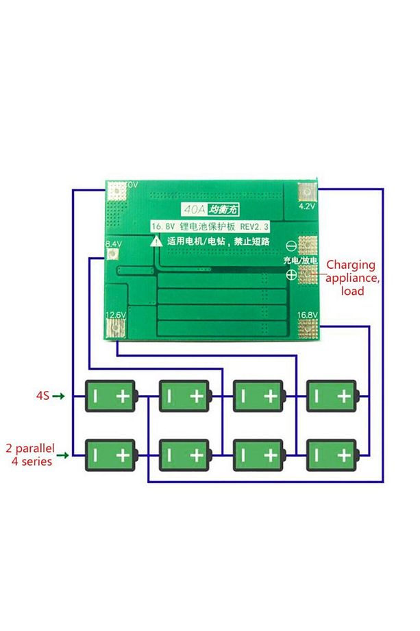 4s Bms 18650 Ve 26650 Pil Şarj Devresi 40 Amper ( 4 Pil Için ) - 3