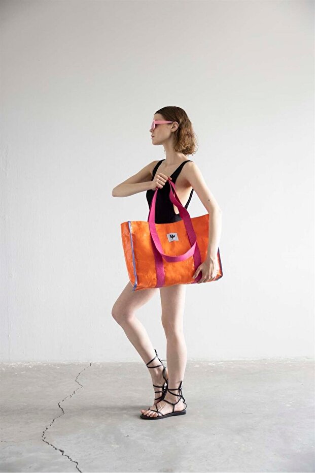 Huge Pilsa Plaj Çantası Turuncu - 6