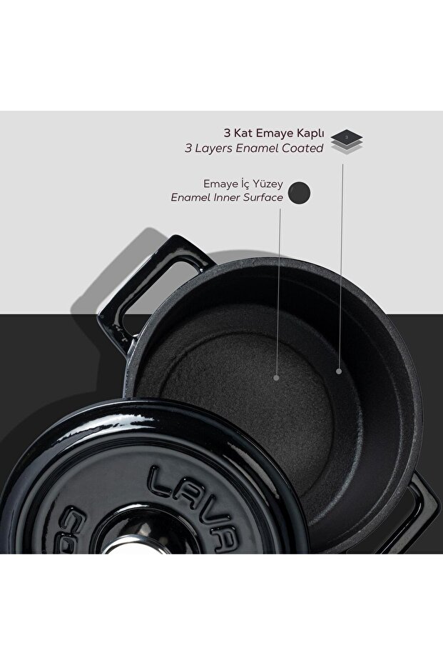 Döküm Yuvarlak Tencere. Trendy Çap(Ø) 12cm. - 6