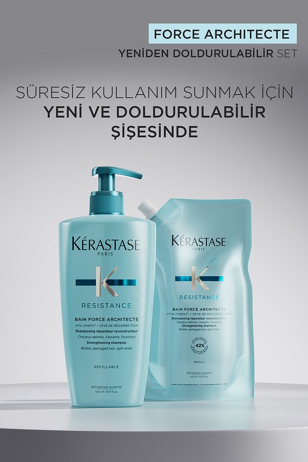 Resistance Bain Force Architecte Zayıf Ve Yıpranmış Saçlar Için Onarıcı Şampuan 500 ml - 4