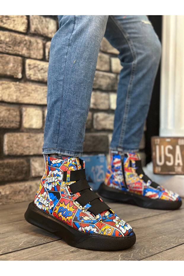 Ba0142 Banded Men's High Sole Popart Model Sports Boots