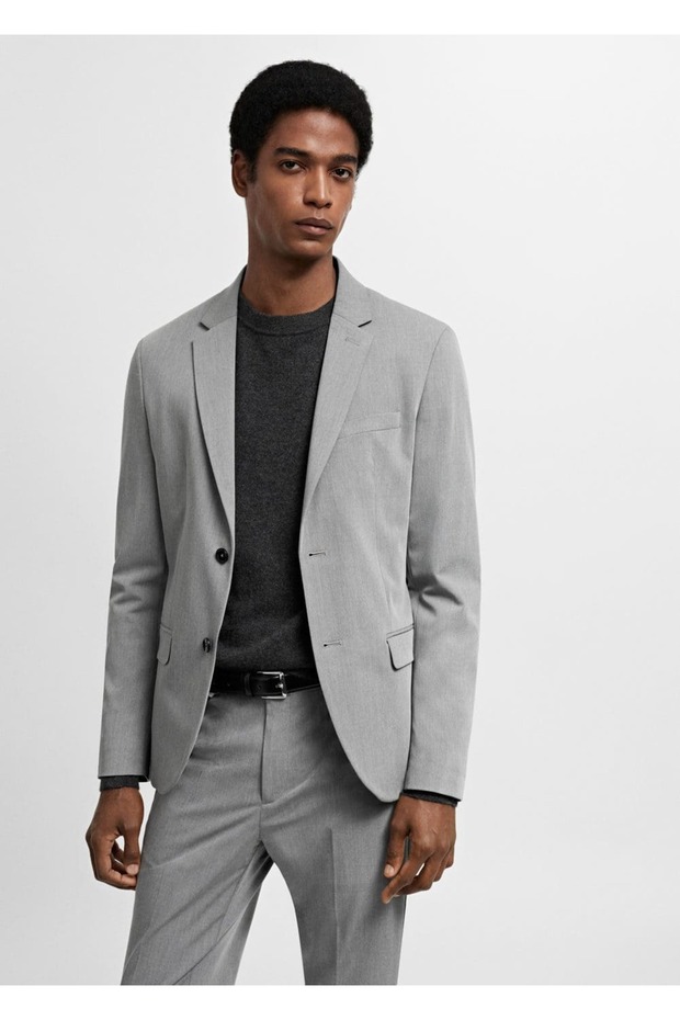 Streç kumaştan süper dar kesim blazer ceket - 1