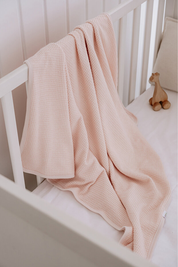 100% Organic Cotton Double Layer Pique Baby Blanket (90X90Cm)