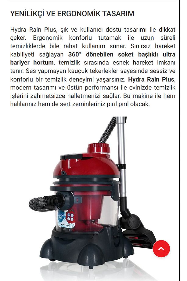 Rain Plus Çift Tank Sistemi Ve Uzun Kablolu Su Filtreli Torbasız Süpürge & Halı Yıkama Makinesi - 4