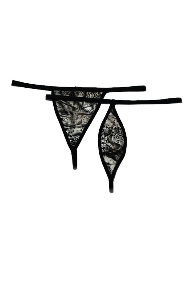 Asm1227 Kadın 2 Li Leopar Tarz Şekiller Sarsıtan String - 1